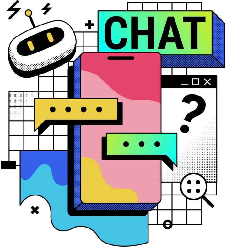 a cell phone with different colored bubbles